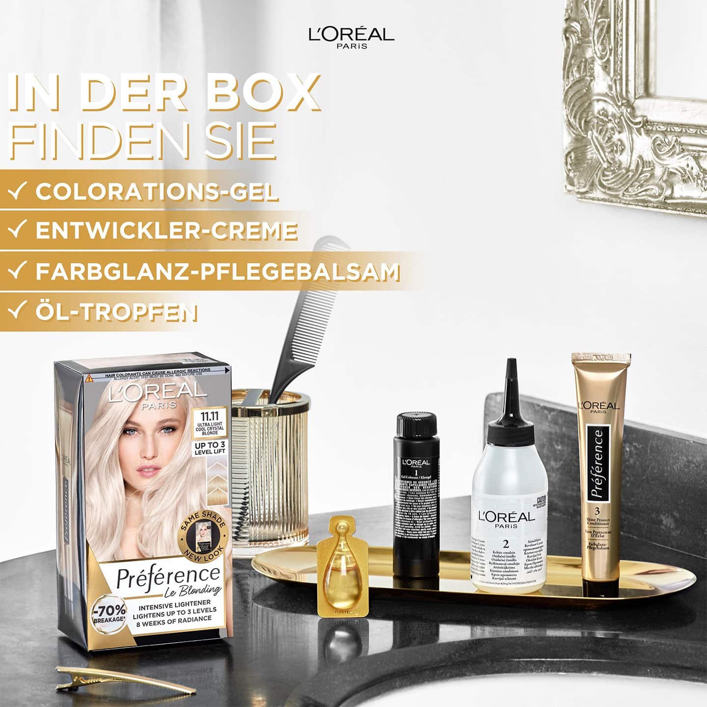 Préférence 11.11 Island ultra-helles kühles Kristall-Blond - Produktinhalte